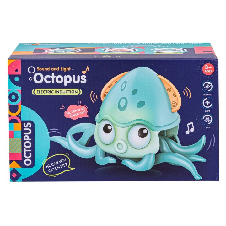 Uciekająca Pełzająca Ośmiornica, Interaktywna Zabawka, Świeci, Gra melodie Robot POMARAŃCZOWA Przecena 1