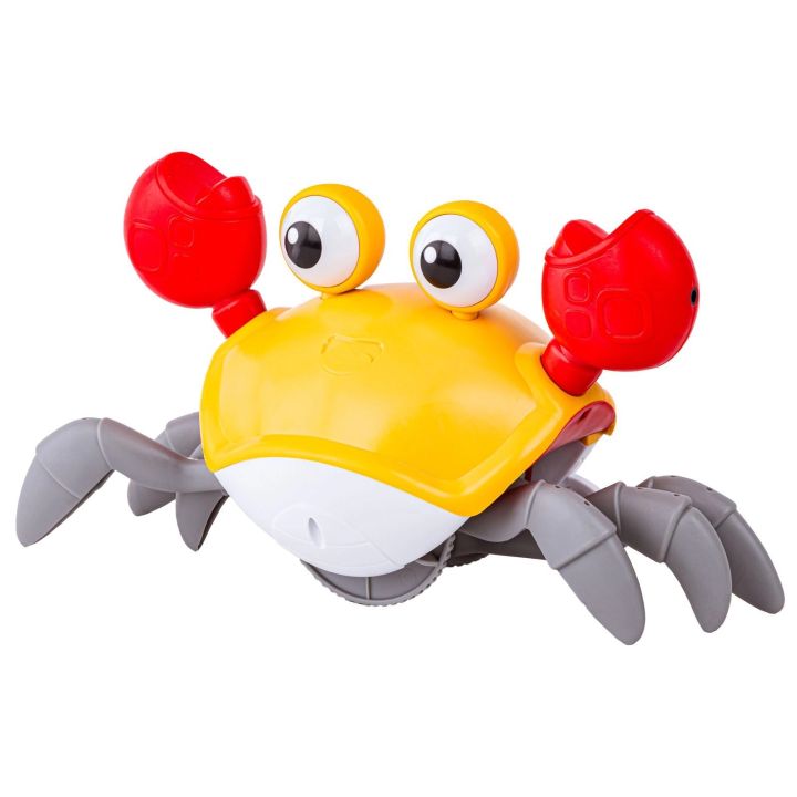 Uciekający Pełzający Krab, Interaktywna Zabawka, Świeci, Gra melodie Robot ŻÓŁTY Przecena 2