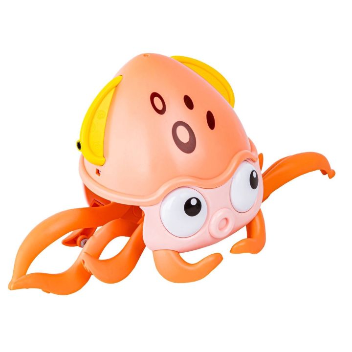Uciekająca Pełzająca Ośmiornica, Interaktywna Zabawka, Świeci, Gra melodie Robot POMARAŃCZOWA Przecena 3