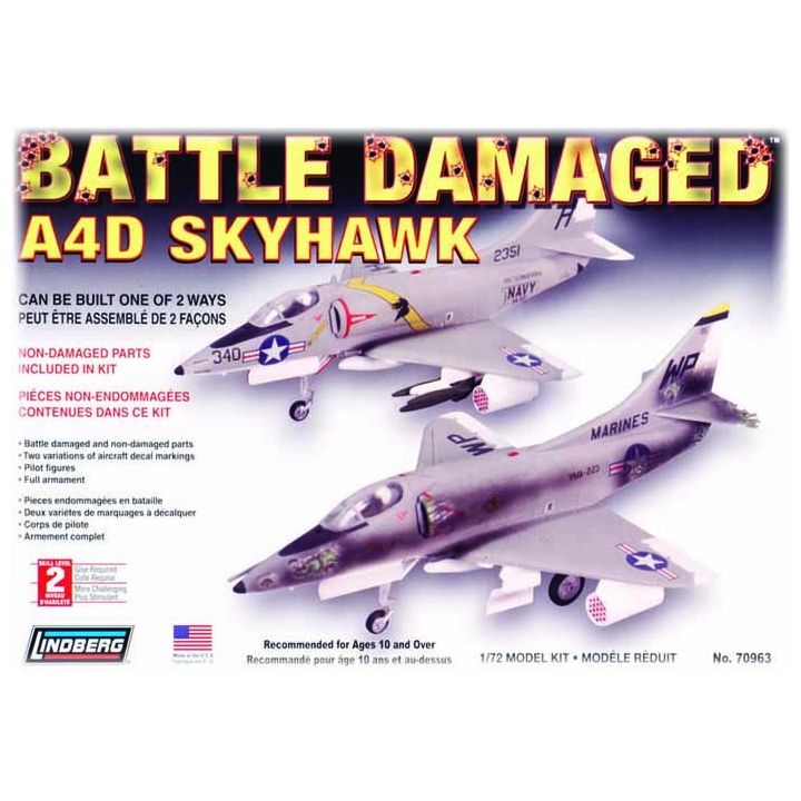 A4D Skyhawk (Douglas) – Odrzutowiec wojskowy USA 2w1 | Model plastikowy do sklejania Lindberg (skala 1:72)