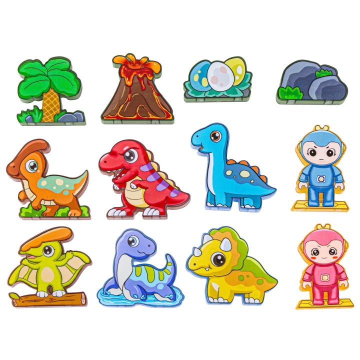 Konstrukcyjne Klocki Magnetyczne PARK DINOZAURÓW 116 El.