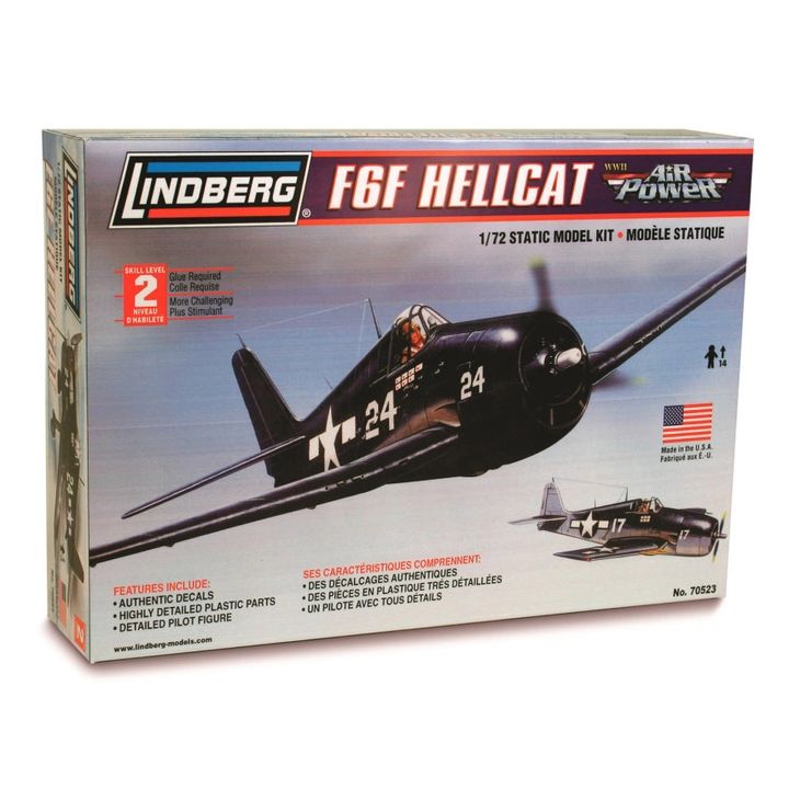 F6F Hellcat (Grumman) – Myśliwiec wojskowy USA | Model plastikowy do sklejania Lindberg (skala 1:72)