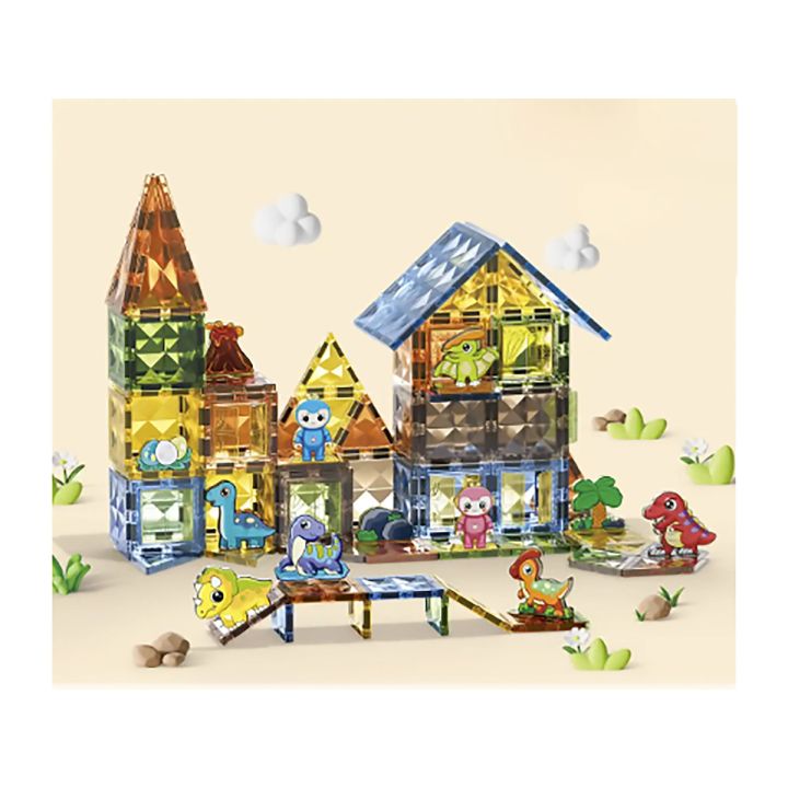 Konstrukcyjne Klocki Magnetyczne PARK DINOZAURÓW 116 El.