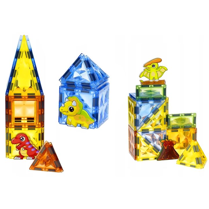 Konstrukcyjne Klocki Magnetyczne PARK DINOZAURÓW 90 El.