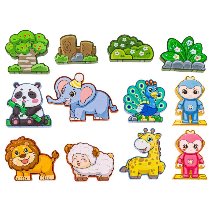 Konstrukcyjne Klocki Magnetyczne ZWIERZĘTA 116 El.