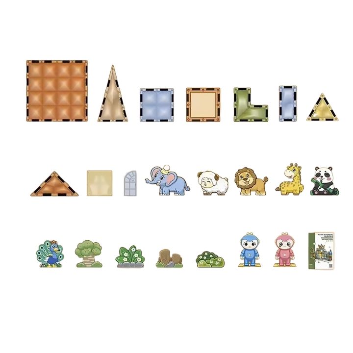 Konstrukcyjne Klocki Magnetyczne ZWIERZĘTA 116 El.