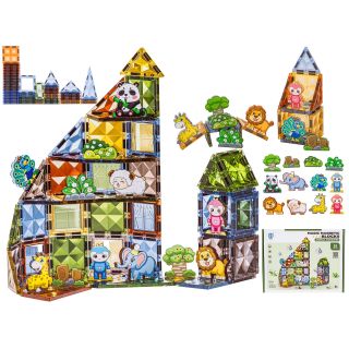 Konstrukcyjne Klocki Magnetyczne ZWIERZĘTA 82 El.