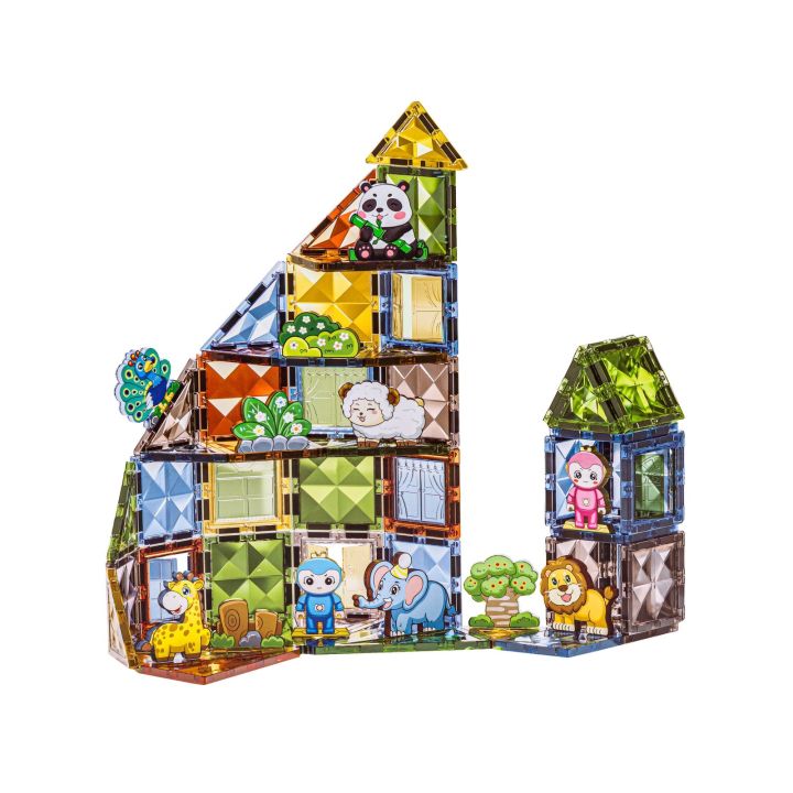 Konstrukcyjne Klocki Magnetyczne ZWIERZĘTA 82 El.