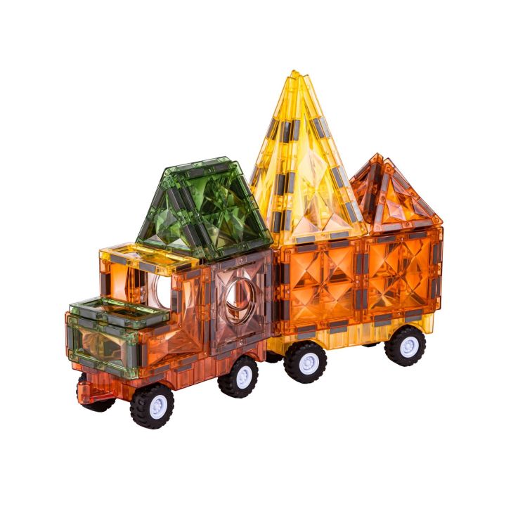 Konstrukcyjne Klocki Magnetyczne Świecące Elementy + Pojazdy 147 El.