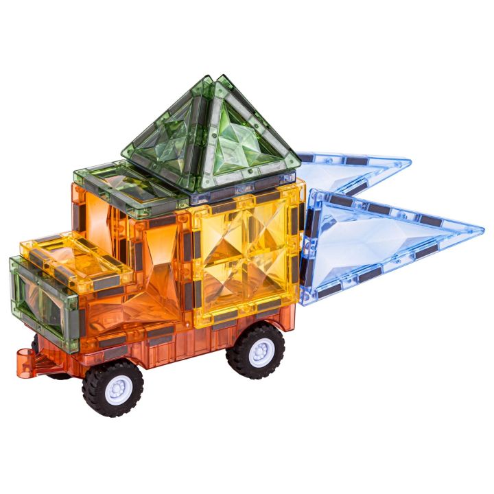 Konstrukcyjne Klocki Magnetyczne Świecące Elementy + Pojazdy 110 El.