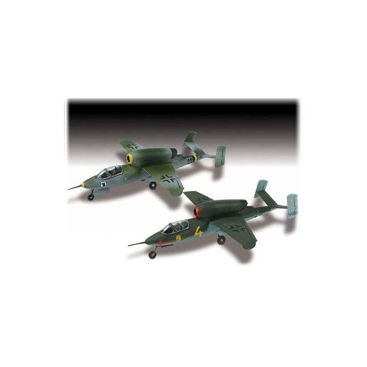 Heinkel HE-162 Spatz - Myśliwiec wojskowy niemiecki 2w1 | Model plastikowy do sklejania Lindberg (skala 1:72)