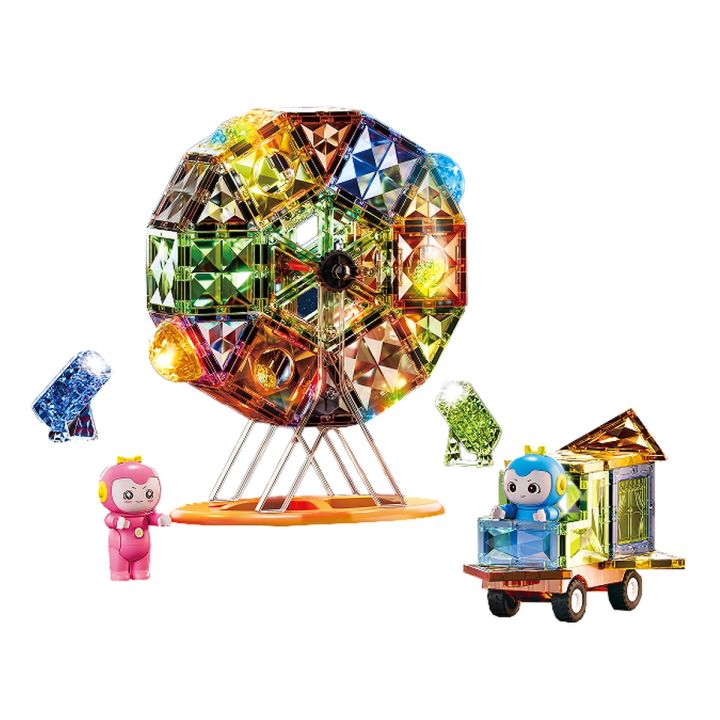 Konstrukcyjne Klocki Magnetyczne Świecące Elementy, Diabelski Młyn 87 El.