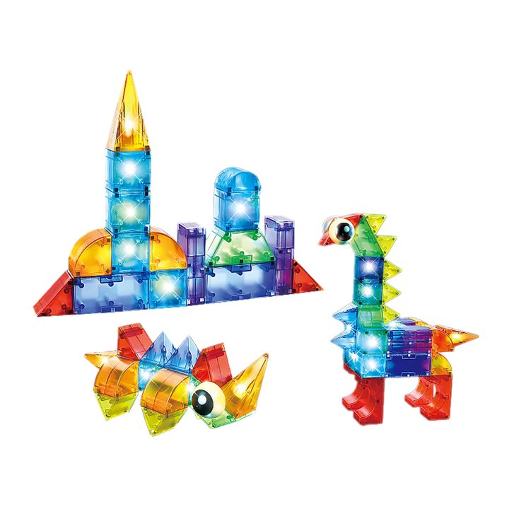 Klocki Magnetyczne, Konstrukcyjne, Świecące Elementy, Figury 3D 94 El.