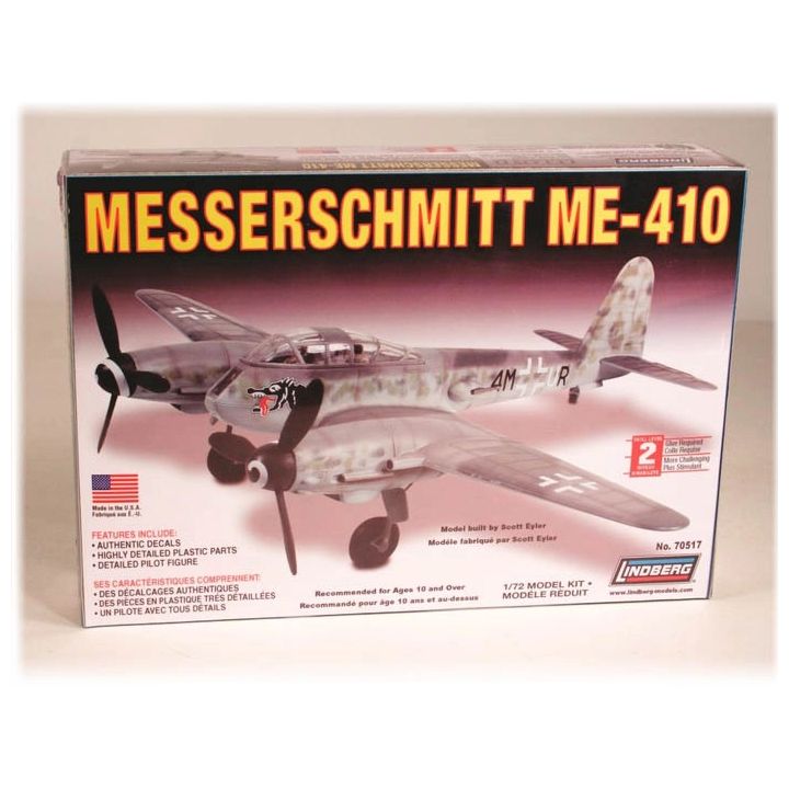 ME-410 Messerschmitt – Myśliwiec wojskowy niemiecki | Model plastikowy do sklejania Lindberg (skala 1:72)