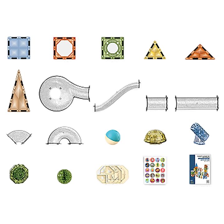 Klocki Magnetyczne Konstrukcyjne TOR KULKOWY Świecące Elementy 142 El. Kulodrom