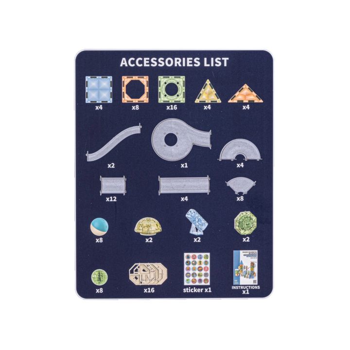 Klocki Magnetyczne Konstrukcyjne TOR KULKOWY Świecące Elementy 105 El. Kulodrom