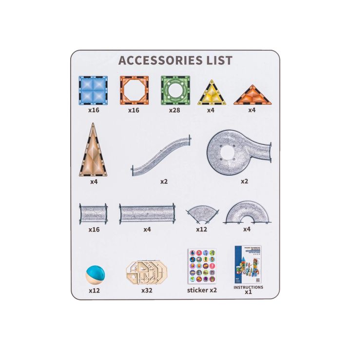 Klocki Magnetyczne Konstrukcyjne TOR KULKOWY 156 El. Kulodrom