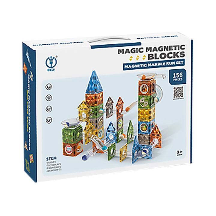 Klocki Magnetyczne Konstrukcyjne TOR KULKOWY 156 El. Kulodrom