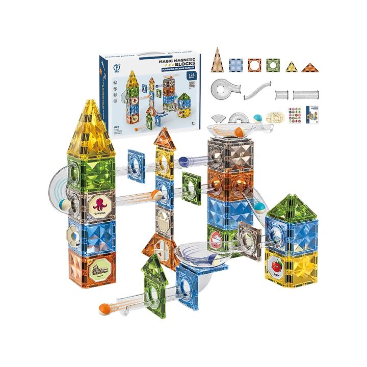 Klocki Magnetyczne Konstrukcyjne TOR KULKOWY 128 El. Kulodrom