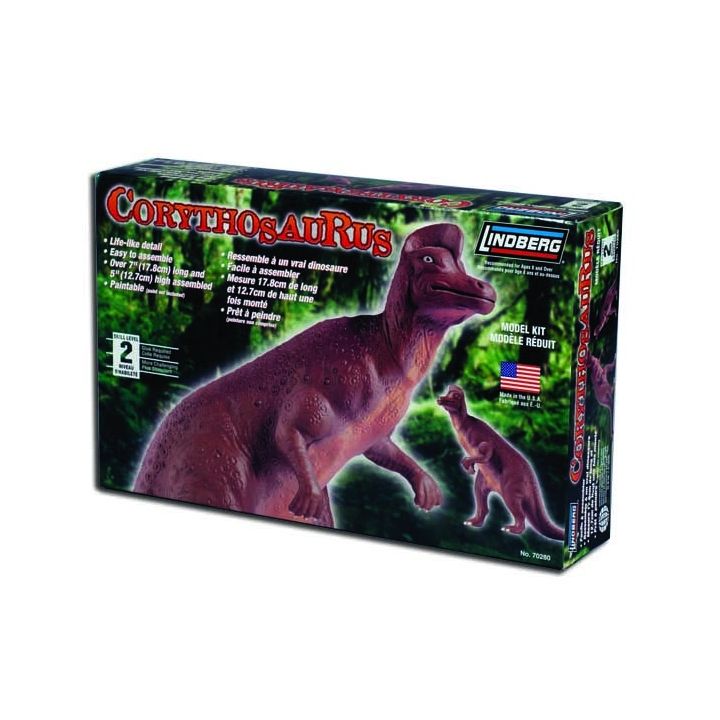 Hadrosaurus/Corythosaurus – Roślinożerny dinozaur | Model plastikowy do sklejania Lindberg