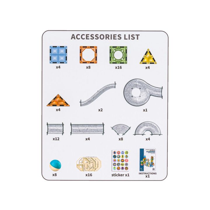 Klocki Magnetyczne Konstrukcyjne TOR KULKOWY 91 El. Kulodrom