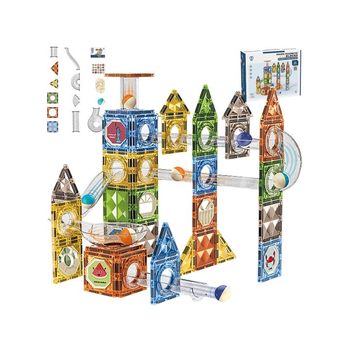 Klocki Magnetyczne Konstrukcyjne TOR KULKOWY 91 El. Kulodrom