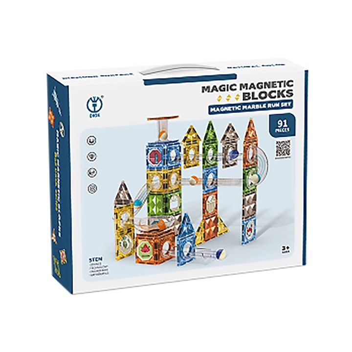 Klocki Magnetyczne Konstrukcyjne TOR KULKOWY 91 El. Kulodrom