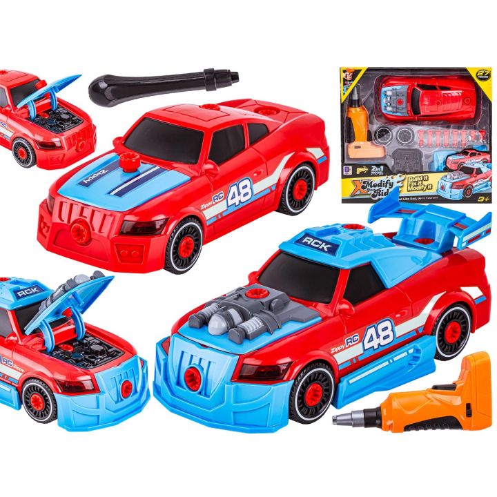 Sportowy Samochód do rozkręcania i skręcania 2w1 TUNING + Wkrętarka