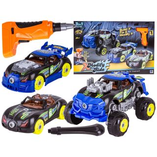 Sportowy, Terenowy Samochód do rozkręcania i skręcania 3w1 TUNING + Wkrętarka, Monster Truck