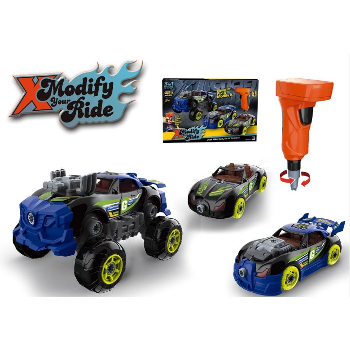 Sportowy, Terenowy Samochód do rozkręcania i skręcania 3w1 TUNING + Wkrętarka, Monster Truck