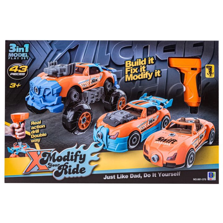 Sportowy, Terenowy Samochód do rozkręcania i skręcania 3w1 TUNING + Wkrętarka, Monster Truck