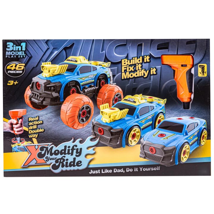 Sportowy, Terenowy Samochód do rozkręcania i skręcania 3w1 TUNING + Wkrętarka, Monster Truck