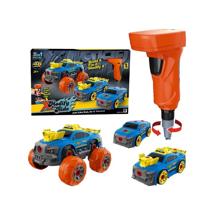 Sportowy, Terenowy Samochód do rozkręcania i skręcania 3w1 TUNING + Wkrętarka, Monster Truck