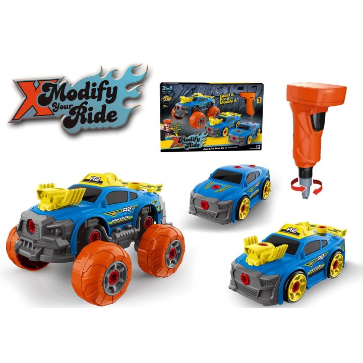 Sportowy, Terenowy Samochód do rozkręcania i skręcania 3w1 TUNING + Wkrętarka, Monster Truck