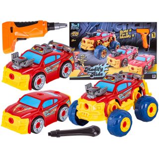 Sportowy, Terenowy Samochód do rozkręcania i skręcania 3w1 TUNING + Wkrętarka Monster Truck