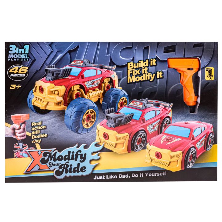 Sportowy, Terenowy Samochód do rozkręcania i skręcania 3w1 TUNING + Wkrętarka Monster Truck