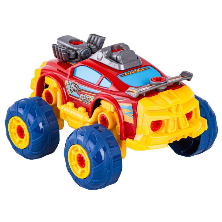 Sportowy, Terenowy Samochód do rozkręcania i skręcania 3w1 TUNING + Wkrętarka Monster Truck