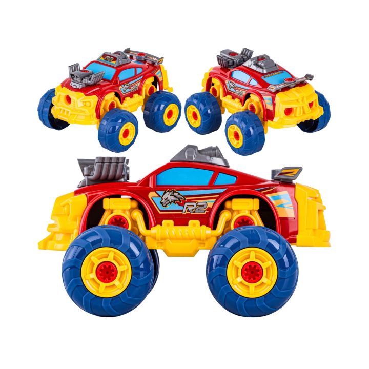 Sportowy, Terenowy Samochód do rozkręcania i skręcania 3w1 TUNING + Wkrętarka Monster Truck