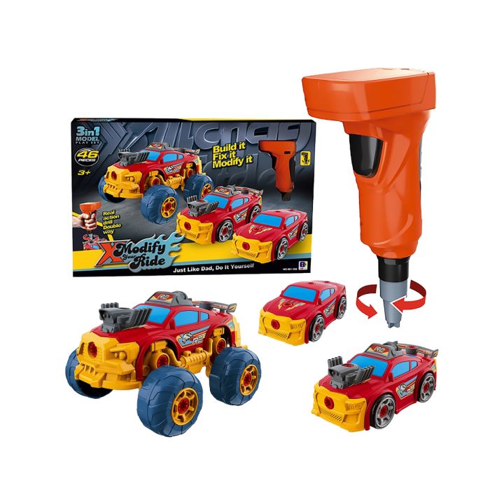 Sportowy, Terenowy Samochód do rozkręcania i skręcania 3w1 TUNING + Wkrętarka Monster Truck