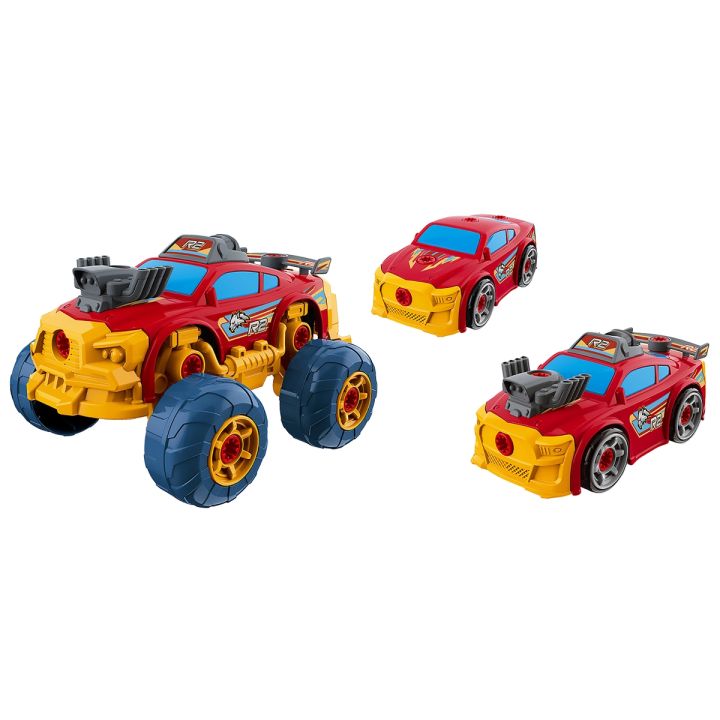 Sportowy, Terenowy Samochód do rozkręcania i skręcania 3w1 TUNING + Wkrętarka Monster Truck