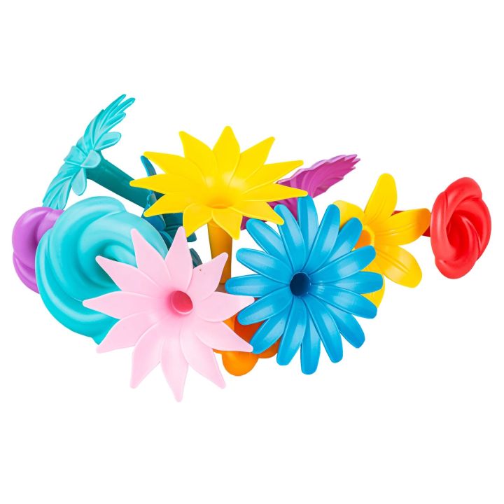 Klocki konstrukcyjne w kuferku, Ogród Kwiatki, Zestaw Do Zbudowania Kwiatowej Kompozycji 135 El.