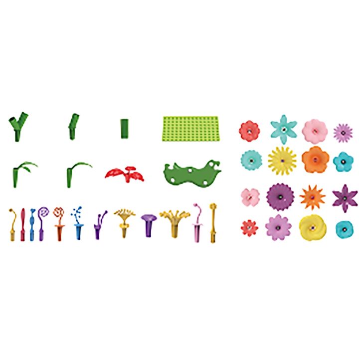 Klocki konstrukcyjne w kuferku, Ogród Kwiatki, Zestaw Do Zbudowania Kwiatowej Kompozycji 135 El.