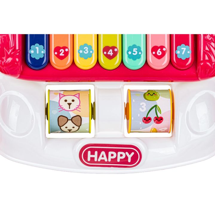 Edukacyjny Chodzik dla dzieci, Jeździk Muzyczny, Pchacz Czerwony