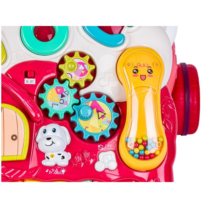 Edukacyjny Chodzik dla dzieci, Jeździk Muzyczny, Pchacz Czerwony