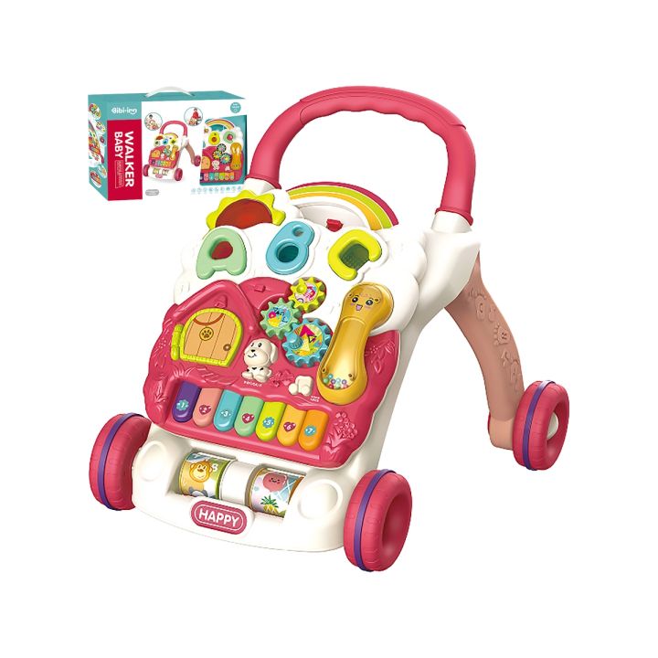 Edukacyjny Chodzik dla dzieci, Jeździk Muzyczny, Pchacz Czerwony