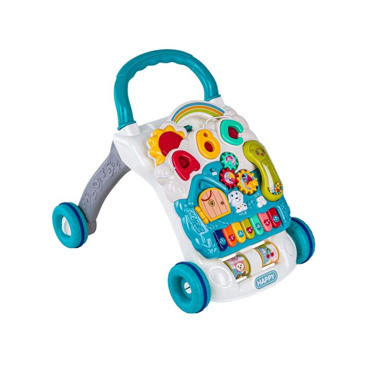 Edukacyjny Chodzik dla dzieci, Jeździk Muzyczny, Pchacz Niebieski