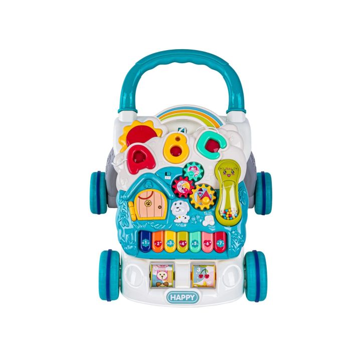 Edukacyjny Chodzik dla dzieci, Jeździk Muzyczny, Pchacz Niebieski