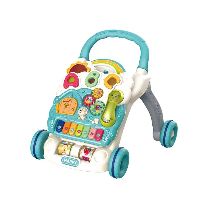 Edukacyjny Chodzik dla dzieci, Jeździk Muzyczny, Pchacz Niebieski