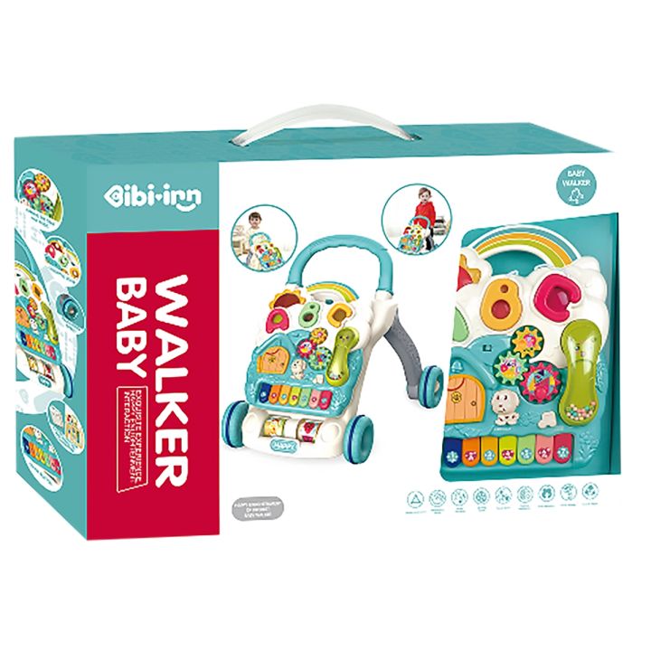 Edukacyjny Chodzik dla dzieci, Jeździk Muzyczny, Pchacz Niebieski