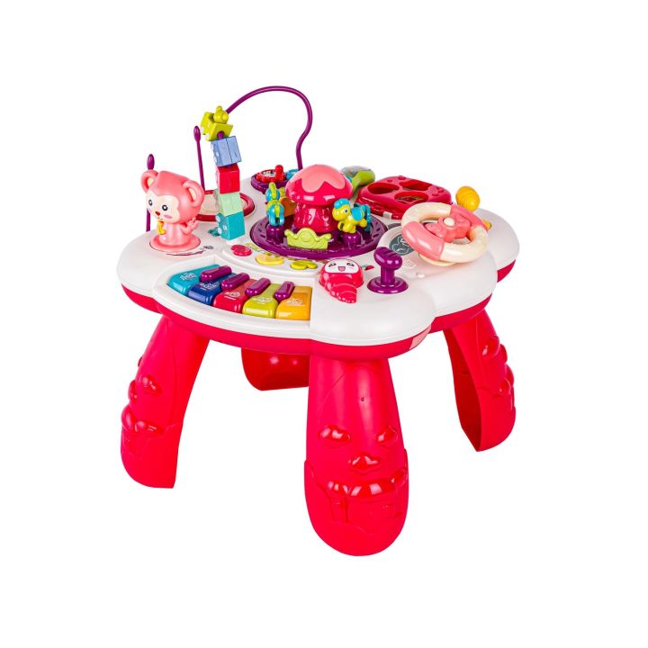 Edukacyjny Interaktywny Stolik Muzyczny Dla Dzieci + Pianinko Czerwony